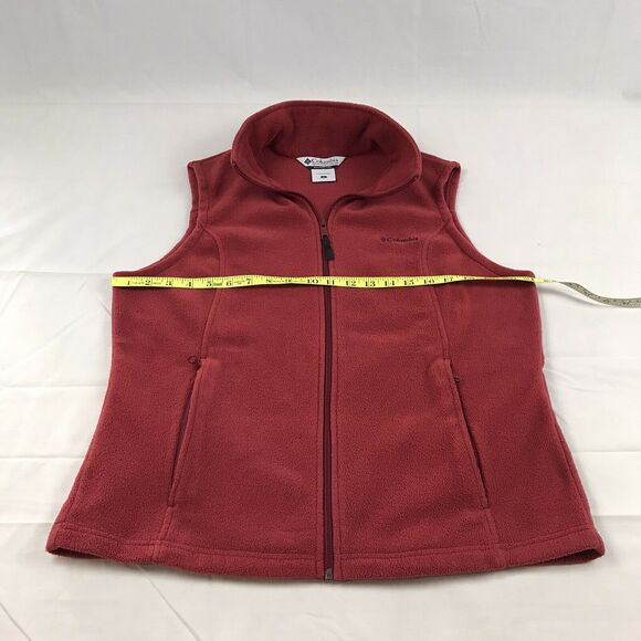 Vintage Columbia Womens Large Fleece Vest Full Zip Red Polyester Made Vietnam - Picture 4 of 9
